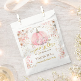 金ゴールドグリッターバラフローラガールカボチャ1st誕生日 フェイバーバッグ