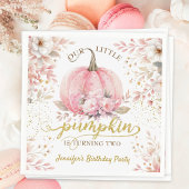 金ゴールドグリッターバラフローラガールパンプキン2nd誕生日 スタンダードカクテルナプキン