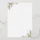 金ゴールドグリッターバルーンかわいい赤ちゃんシャワー女の子 箔招待状 (裏面)