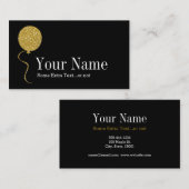 金ゴールドグリッターバルーンイベントパーティープランナーブラック 名刺 (正面/裏面)