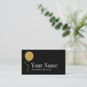 金ゴールドグリッターバルーンイベントパーティープランナーブラック 名刺 (スタンド正面)