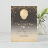 金ゴールドグリッターバルーントープ大晦日のパーティー 招待状 (スタンド正面)
