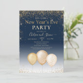 金ゴールドグリッターバルーン大晦日パーティー 招待状 (スタンド正面)