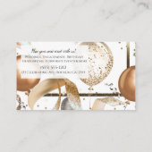 金ゴールドグリッターバルーン白パーティーイベントプランナー 名刺 (裏面)