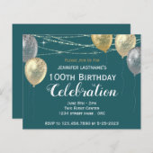 金ゴールドグリッターバルーン100th誕生日パーティー (正面/裏面)