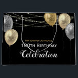 金ゴールドグリッターバルーン100th誕生日パーティー ラージペーパーバッグ<br><div class="desc">ストリーマエレガントー紙吹雪が上部にハイライト縁ど表示される。グリッターフェイク金ゴールドと銀色の風船のアートワーク。すべての文字は調整可能で、簡単は独自のパーティーニーズに合わせて変更できる。エレガント素晴らし誕生祝いテンプレートデザイン。</div>