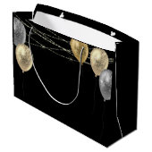 金ゴールドグリッターバルーン100th誕生日パーティー ラージペーパーバッグ (裏面アングル)