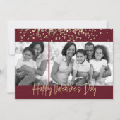 金ゴールドグリッターバレンタインデーブラック&ホワイト シーズンカード (正面)