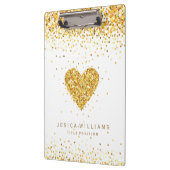 金ゴールドグリッターバレンタインハート&文字 クリップボード (左)