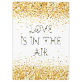 金ゴールドグリッターバレンタインハート&文字 クリップボード (裏面)