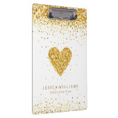 金ゴールドグリッターバレンタインハート&文字 クリップボード (右)