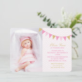 金ゴールドグリッターバンティングバースデーパーティ招待状 招待状 (スタンド正面)