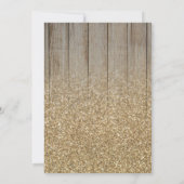 金ゴールドグリッターバーンウッドブランチ&バブリー 招待状 (裏面)