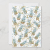 金ゴールドグリッターパイナップル写真卒業 招待状 (裏面)