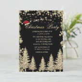 金ゴールドグリッターパインツリースターズクリスマスカンパニー 招待状 (スタンド正面)