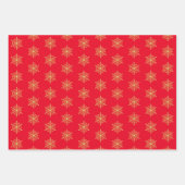 金ゴールドグリッターパインツリートナディアスノーフレークフェスティバル ラッピングペーパーシート (正面3)