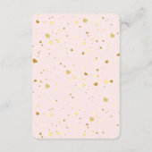 金ゴールドグリッターパステルハートとレインボーベビーシャワー エンクロージャーカード (裏面)