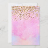 金ゴールドグリッターパステルピンクウォーターカラーSweet sixteen 招待状 (裏面)