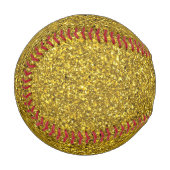 金ゴールドグリッターパターン 野球ボール (正面左)