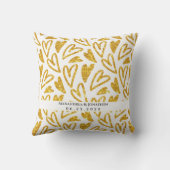 金ゴールドグリッターパーソナライズされたハート結婚 クッション (裏面)