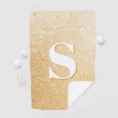 金ゴールドグリッターパーソナライズされたモノグラムゴルフタオル ゴルフタオル (インサイチュ)