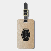 金ゴールドグリッターパーソナライズされたラゲッジタグ ラゲッジタグ (正面縦)