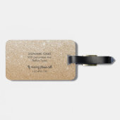 金ゴールドグリッターパーソナライズされたラゲッジタグ ラゲッジタグ (裏面横)