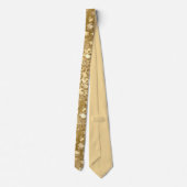 金ゴールドグリッターパーティーレオパード印刷ネックタイ ネクタイ (裏面)