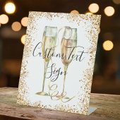 金ゴールドグリッターパーティー台座標識 台座サイン