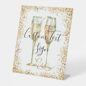 金ゴールドグリッターパーティー台座標識 台座サイン (正面)