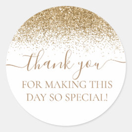 金ゴールドグリッターパーティー好意ありがとう ラウンドシール