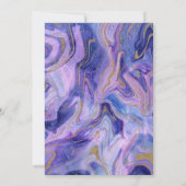 金ゴールドグリッターパープルマーブルグラムディスタンスパーティー 招待状 (裏面)