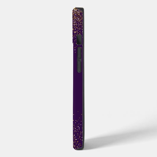 金ゴールドグリッターパープルモノグラムiPhoneケース Case-Mate iPhoneケース (裏面 / 左)