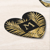 金ゴールドグリッターパームフロンド ペーパーコースター (アングル)