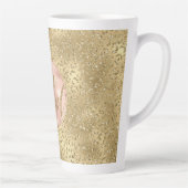 金ゴールドグリッターヒョウ印刷赤面バラBe Kind カフェラテマグ (右)