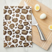 金ゴールドグリッターヒョウ印刷 キッチンタオル (四つ折り)