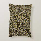 金ゴールドグリッターヒョウ柄チガーリーエタプリント アクセントクッション (裏面(縦))