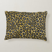 金ゴールドグリッターヒョウ柄チガーリーエタプリント アクセントクッション (裏面)