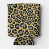 金ゴールドグリッターヒョウ柄チガーリーエタプリント 缶クーラー (正面)