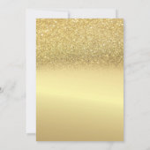 金ゴールドグリッターヒール、ガラス、バルーン退職パーティー 招待状 (裏面)