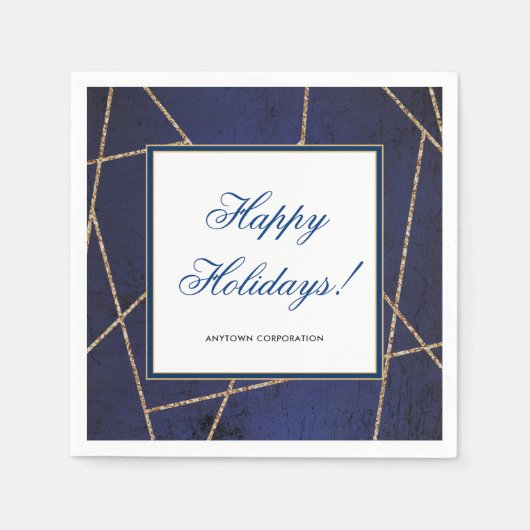 金ゴールドグリッタービジネスエレガントクリスマスパーティー スタンダードカクテルナプキン (正面)
