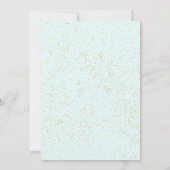 金ゴールドグリッターピンクの傘のようなベビースプリンク 招待状 (裏面)