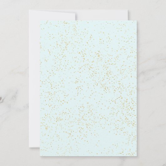 金ゴールドグリッターピンクの傘のようなベビースプリンク 招待状 (裏面)