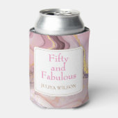 金ゴールドグリッターピンクの誕生日パーティー 缶クーラー (缶正面)