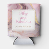 金ゴールドグリッターピンクの誕生日パーティー 缶クーラー (正面)