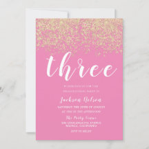 金ゴールドグリッターピンクガールズ3rd誕生日パーティー