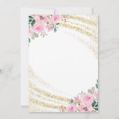 金ゴールドグリッターピンクフローラ220誕生日 招待状 (裏面)