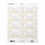 金ゴールドグリッターピンクブルーイエローフラッシング ラベル (フルシート)