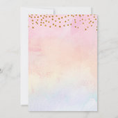金ゴールドグリッターピンクブルーベビーガールファースト誕生日 招待状 (裏面)