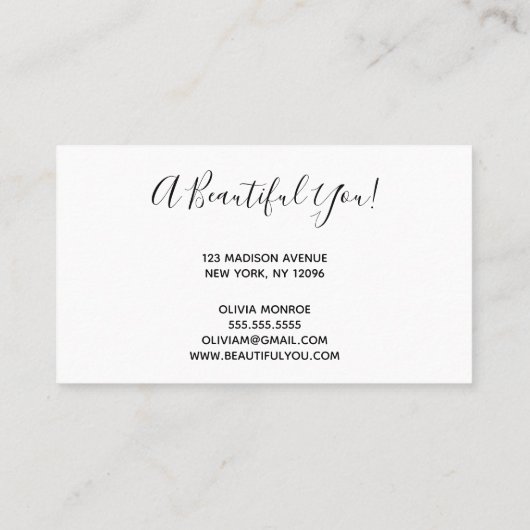 金ゴールドグリッターピンクリップメイクアップアーティスト名刺 名刺 (裏面)